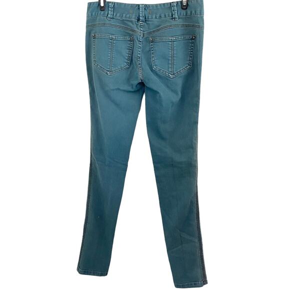 Free People Womens Pants size 26 Teal Blue colored Skinny Jeans 26 - Picture 2 of 5
